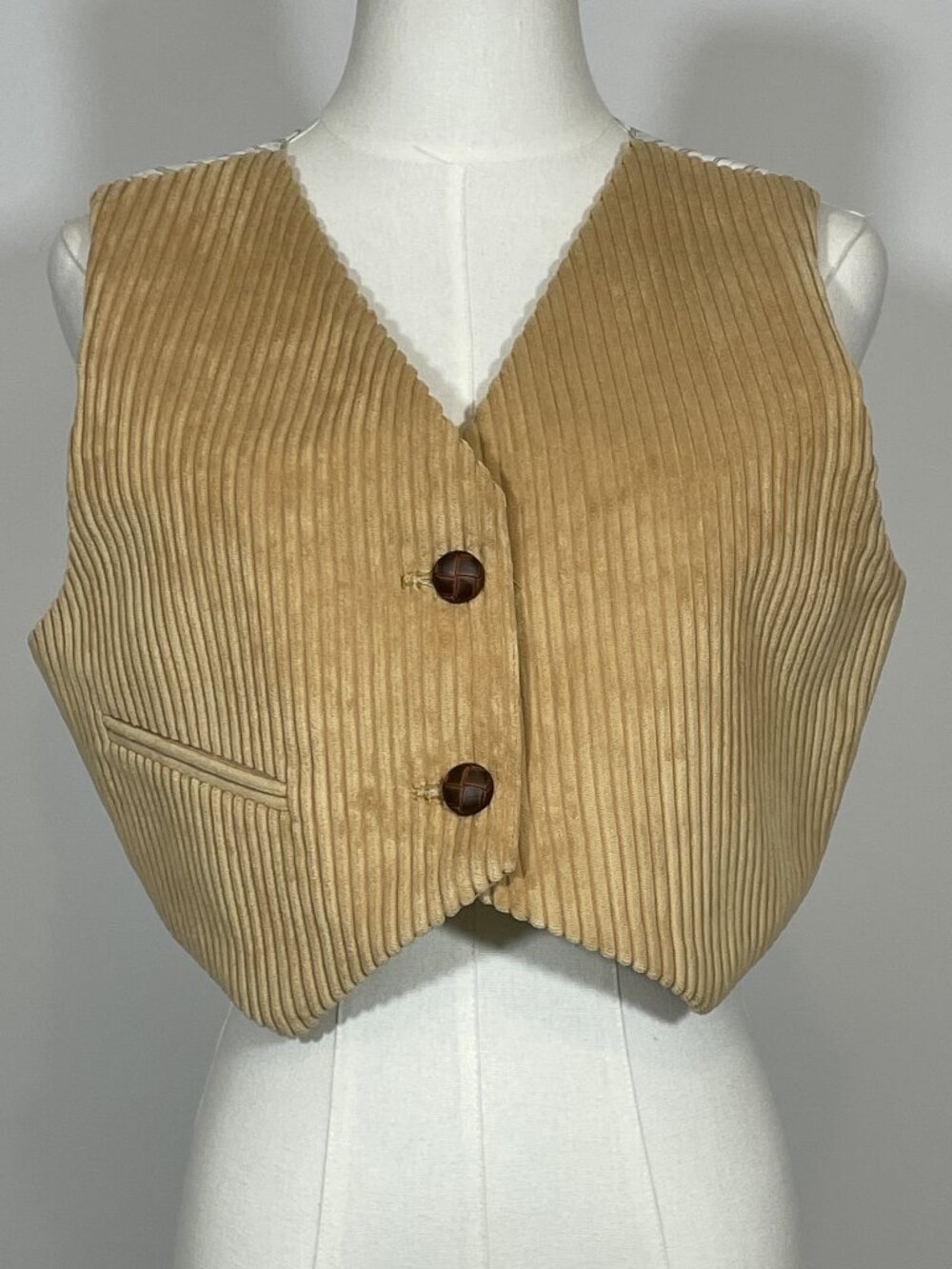 Vaquera NYC Runway F/W 2018 Cropped Corduroy Vest Size L - Picture 2 of 5
